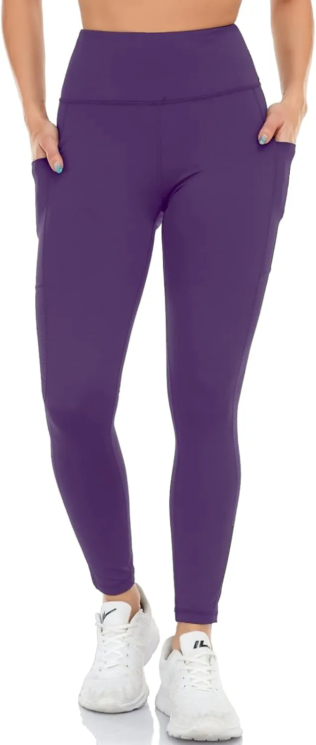 UURUN High Waisted Leggings for Women,Yoga Pants with Pockets, Tummy Control, Squat Proof, for Workout, Running
