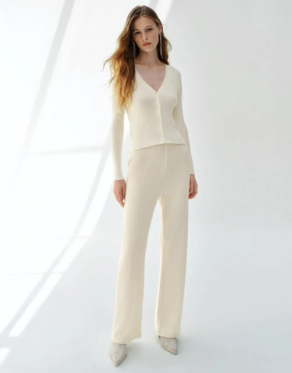 V-Neck Knitted Cardigan