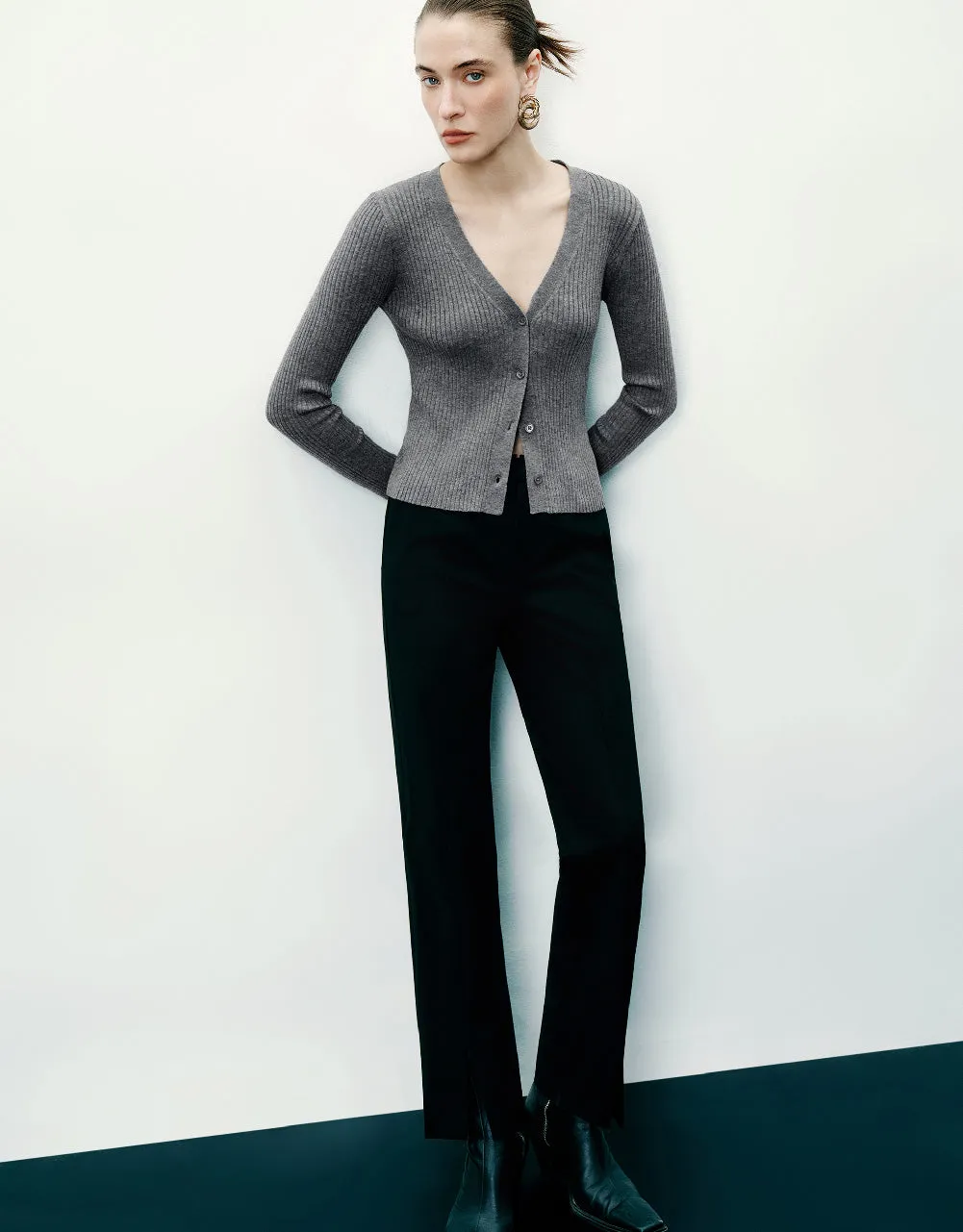 V-Neck Knitted Cardigan