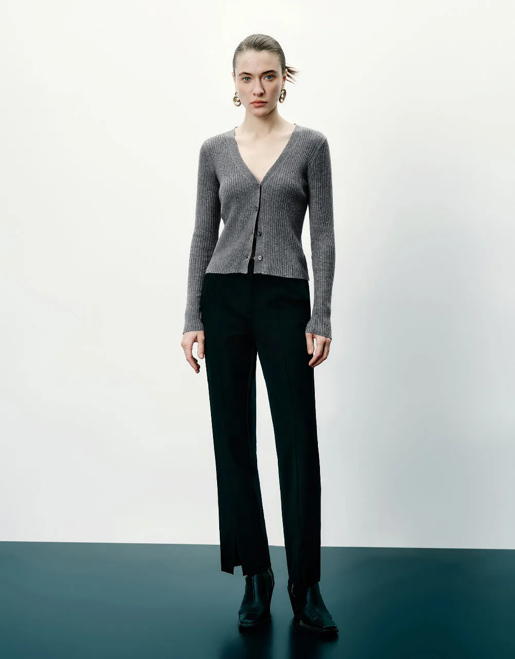V-Neck Knitted Cardigan