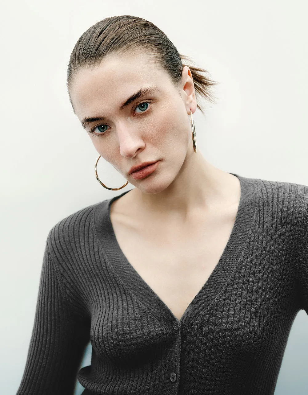V-Neck Knitted Cardigan