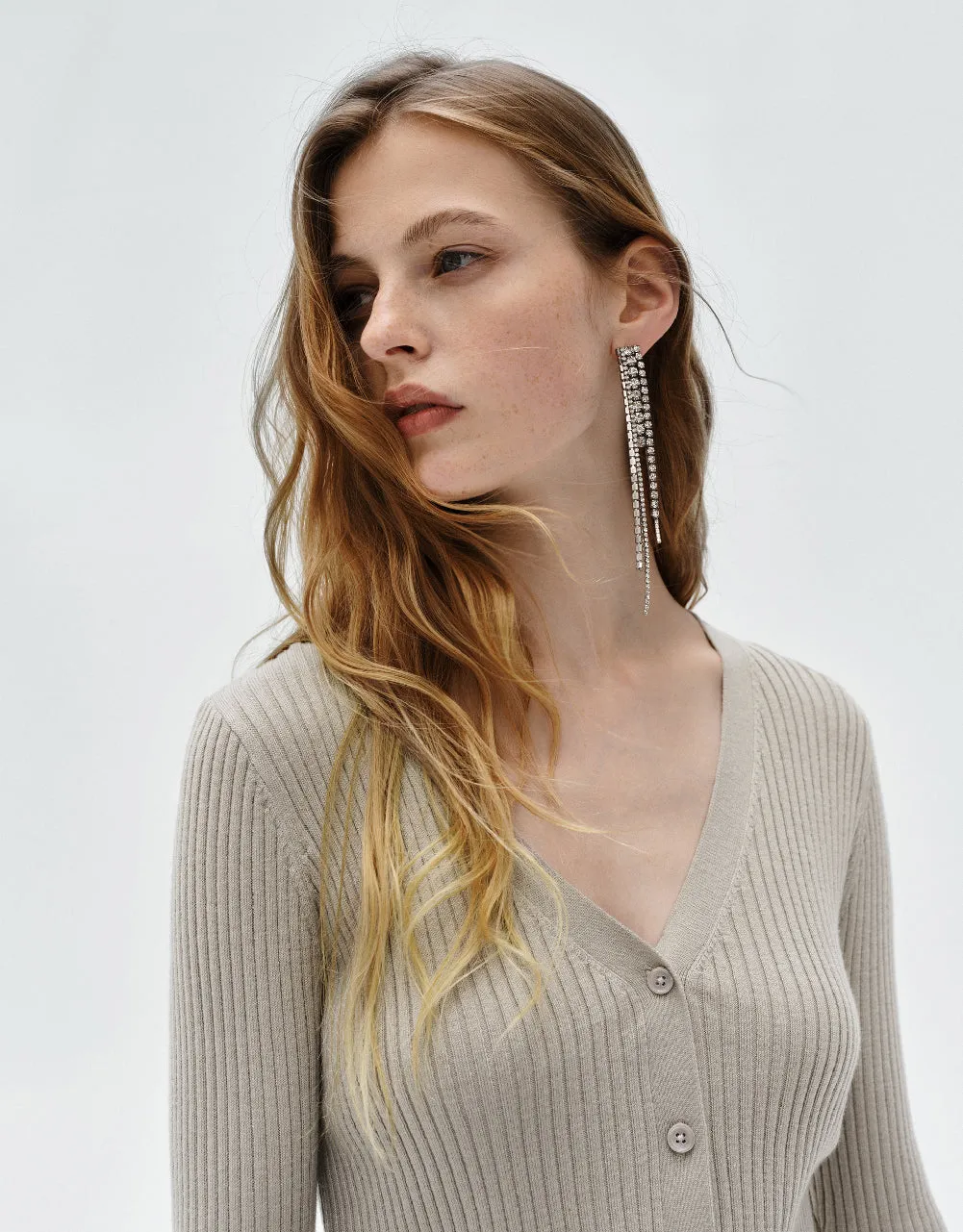 V-Neck Knitted Cardigan
