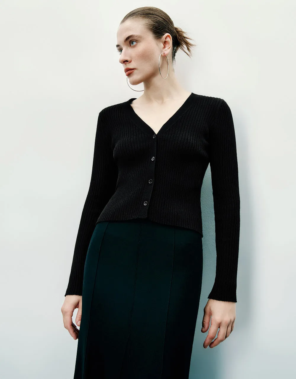 V-Neck Knitted Cardigan