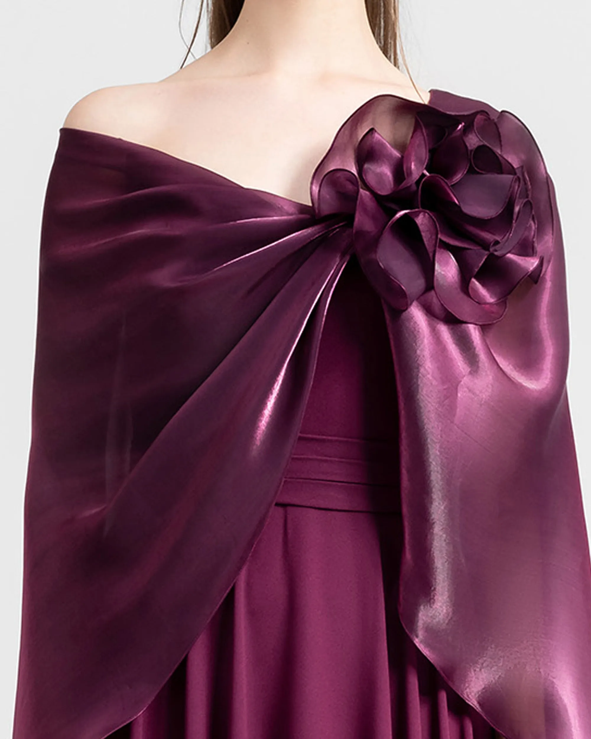 Wide Cut Neckline Dress