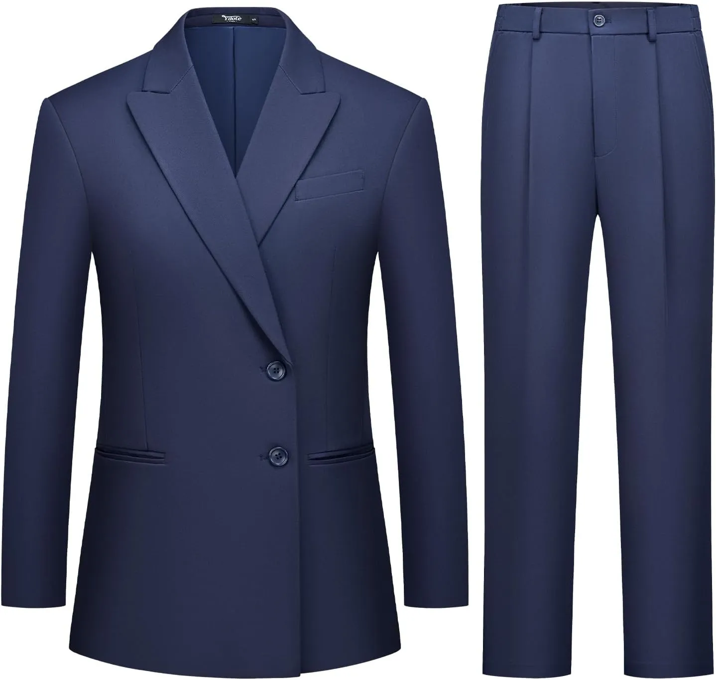 Women's 2 Piece Suit Two Button Business Casual Office Work Outfits Dressy Blazer Wide Leg Pants Set