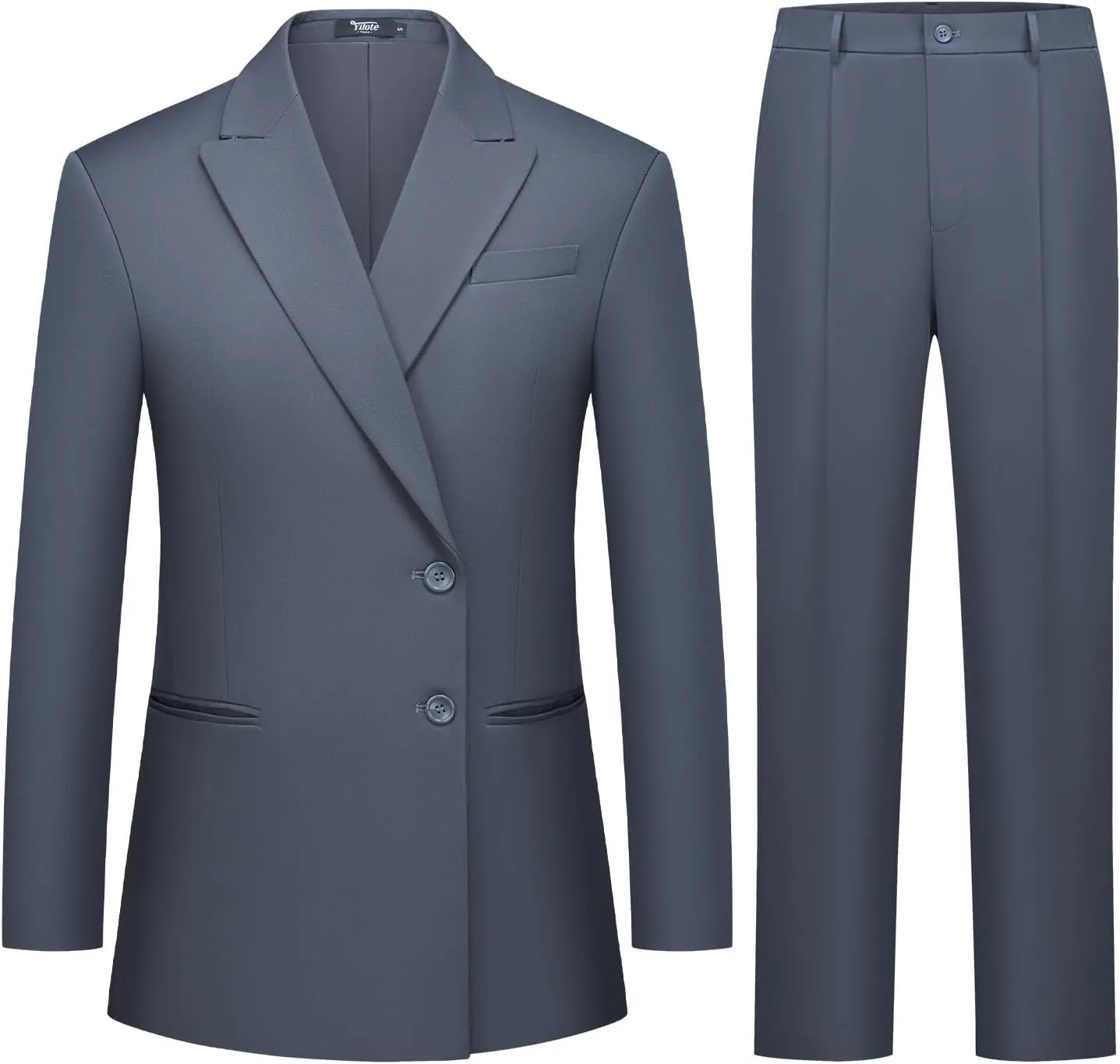 Women's 2 Piece Suit Two Button Business Casual Office Work Outfits Dressy Blazer Wide Leg Pants Set