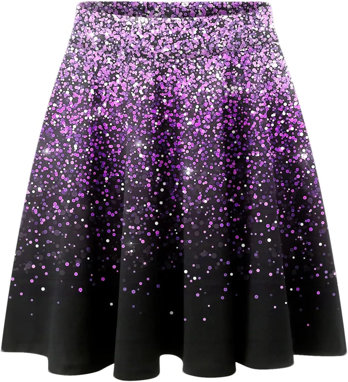 Womens A Line Midi Skirt High Elastic Waist Sequin Skirts Pleated Ruffle Hem Mini Vintage Elegant Casual Skirts