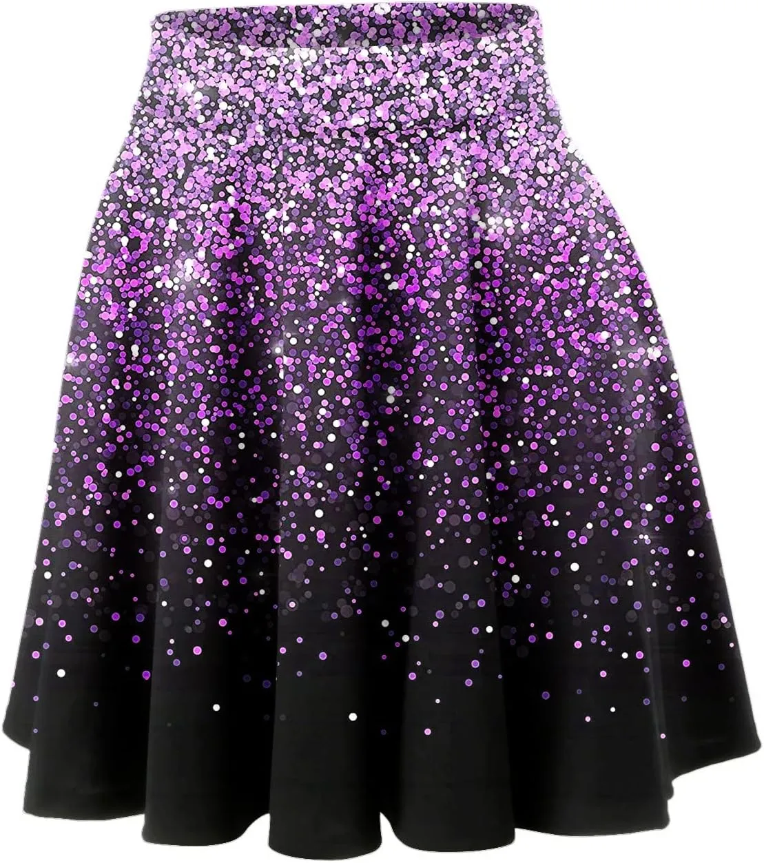 Womens A Line Midi Skirt High Elastic Waist Sequin Skirts Pleated Ruffle Hem Mini Vintage Elegant Casual Skirts