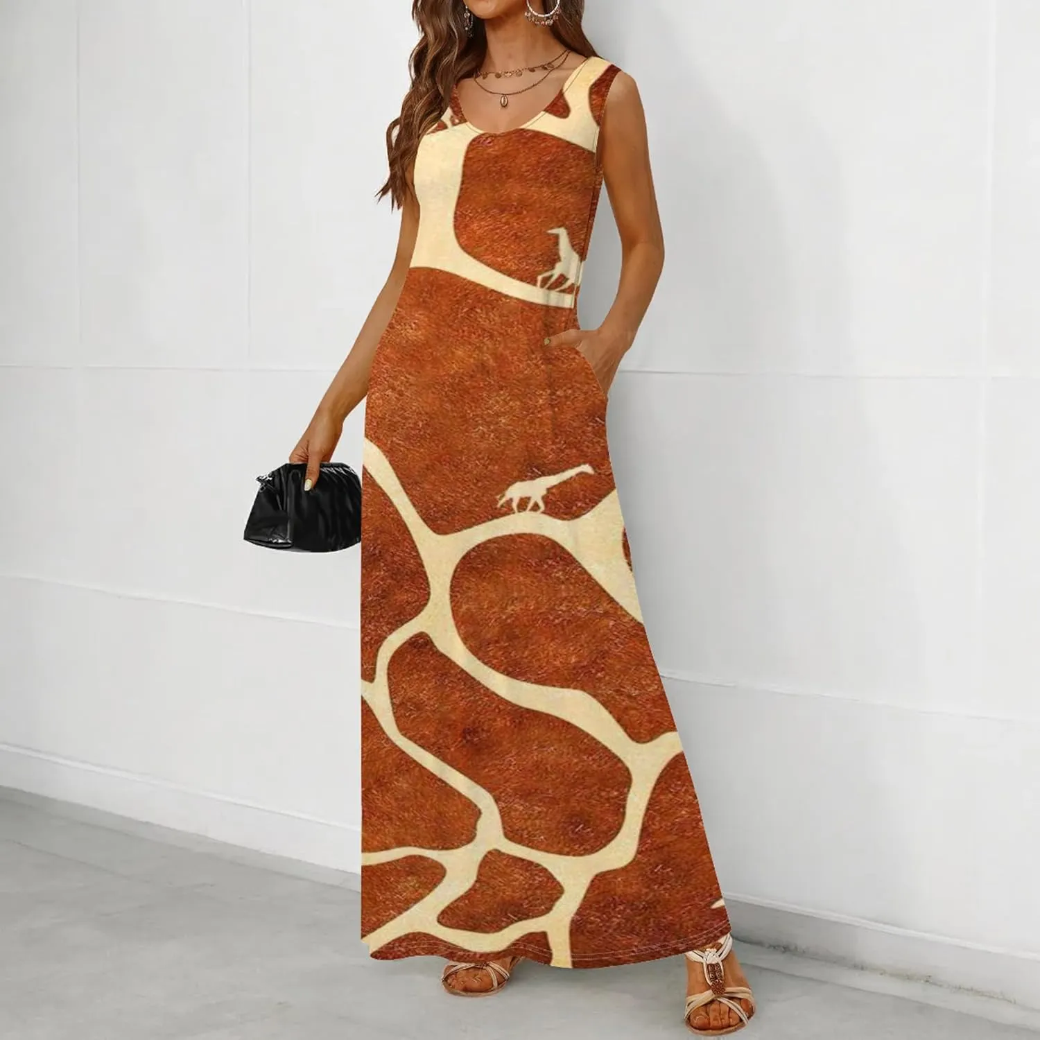 Women's Dress Summer Maxi Dress Casual African Style Graphic Print Sleeveless Tank Dress Loose Flowy Beach Sundress