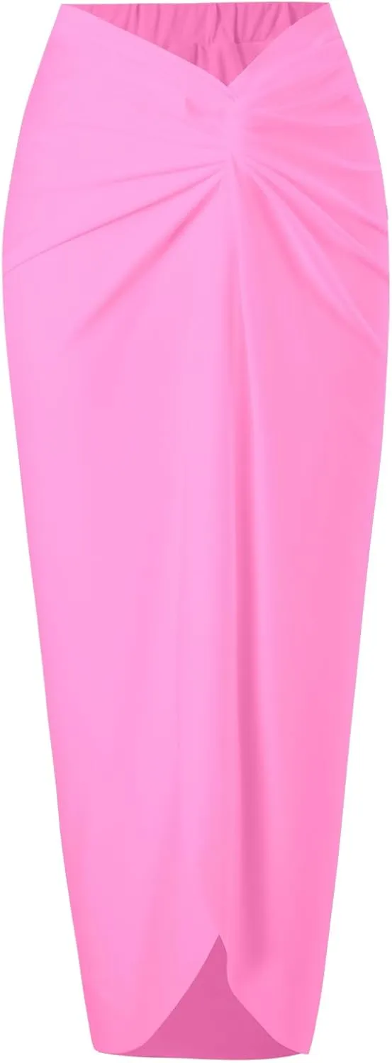 Women's One Piece Swimsuit with Cover up Set Beach Wrap Skirt Retro Bikini Set Two Piece Bathing Suit with Cover up