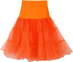 Women's Petticoat Skirt Underskirts for Cosplay Pleated Tulle Petticoat Tutu Tulle Midi Knee Length Skirt Dress