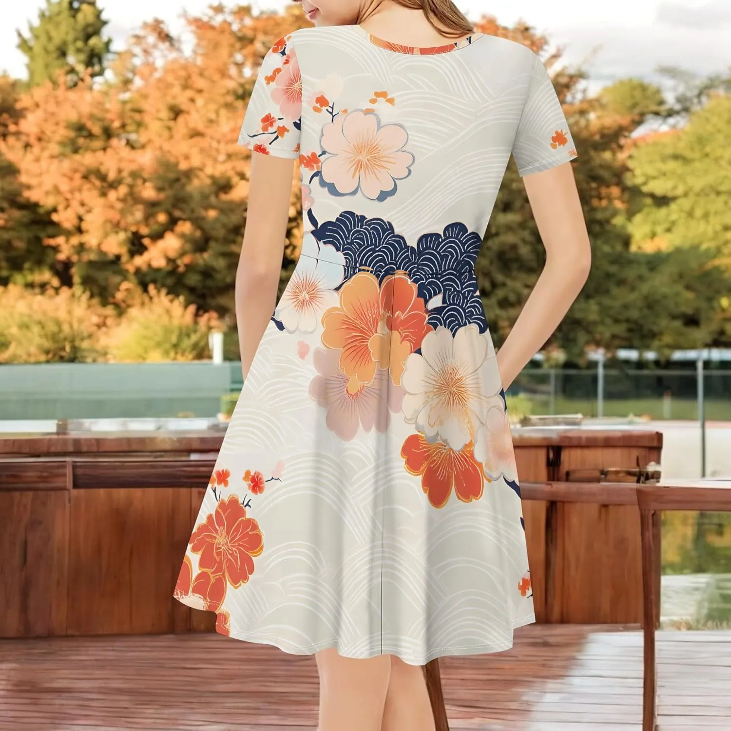 Women's Summer Dress Casual Swing Ombre Floral Dress Ruffle Short Sleeve Tank Dress Beach Mini A-Line Skirt 2025
