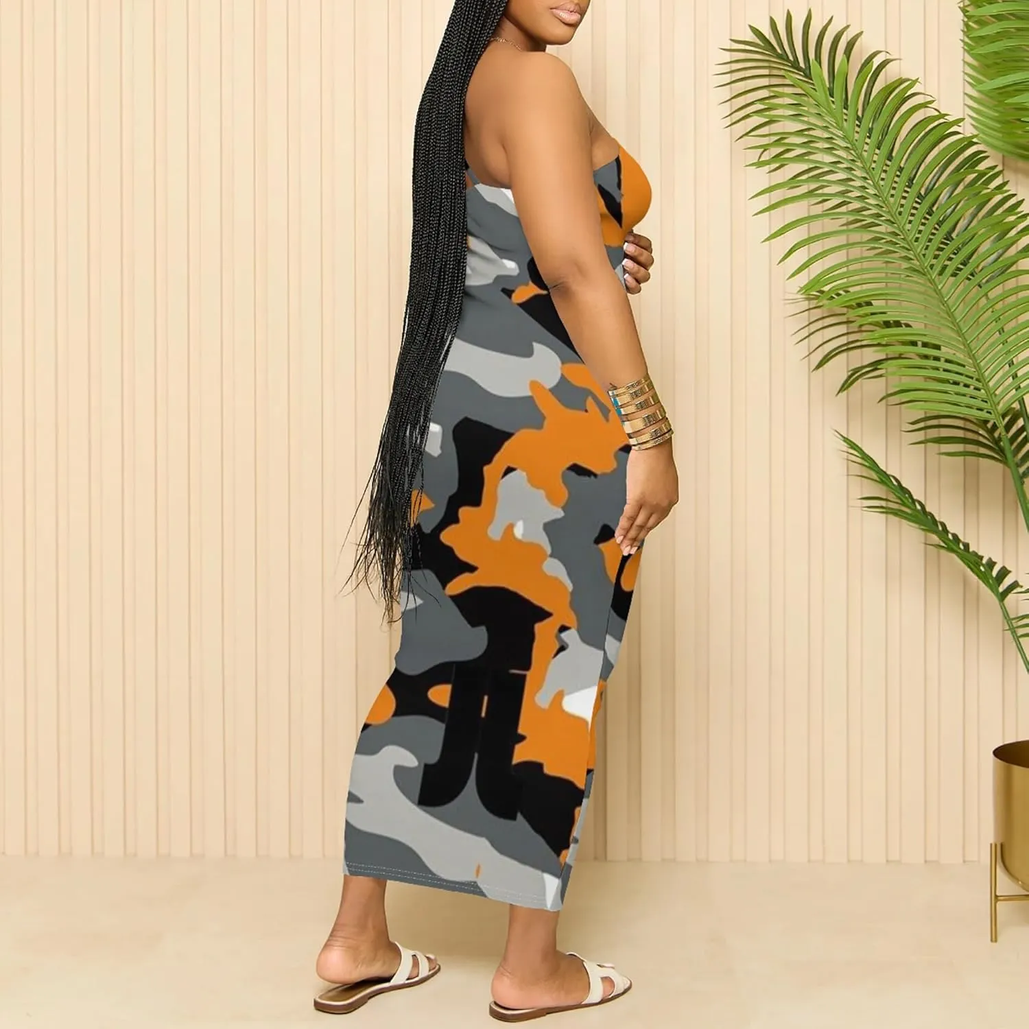 Women's Summer Maxi Dress Plus Size Tank Dress Sleeveless Spaghetti Strap Beach Midi Dress Long Bodycon Sexy Dress