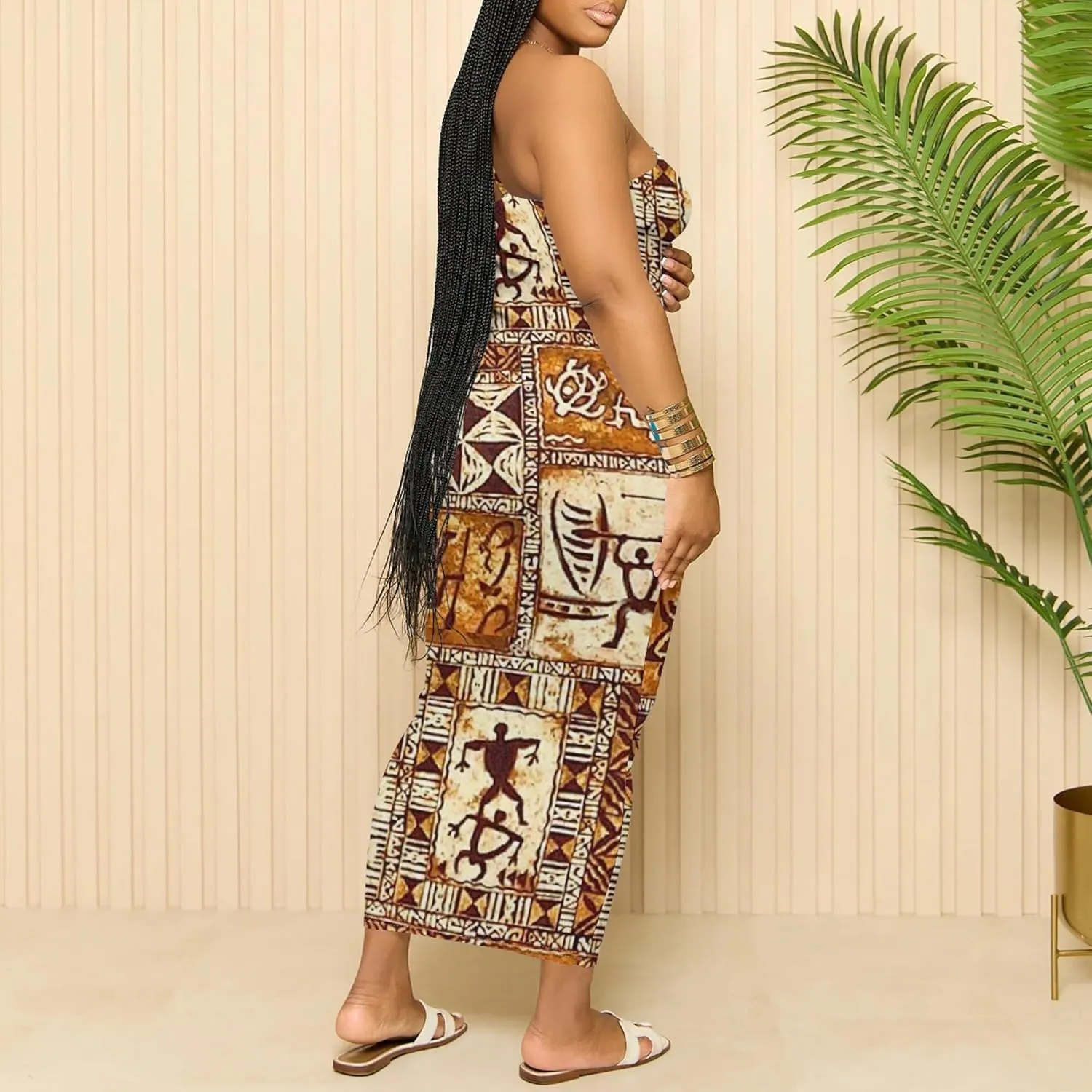 Women's Summer Maxi Dress Plus Size Tank Dress Sleeveless Spaghetti Strap Beach Midi Dress Long Bodycon Sexy Dress