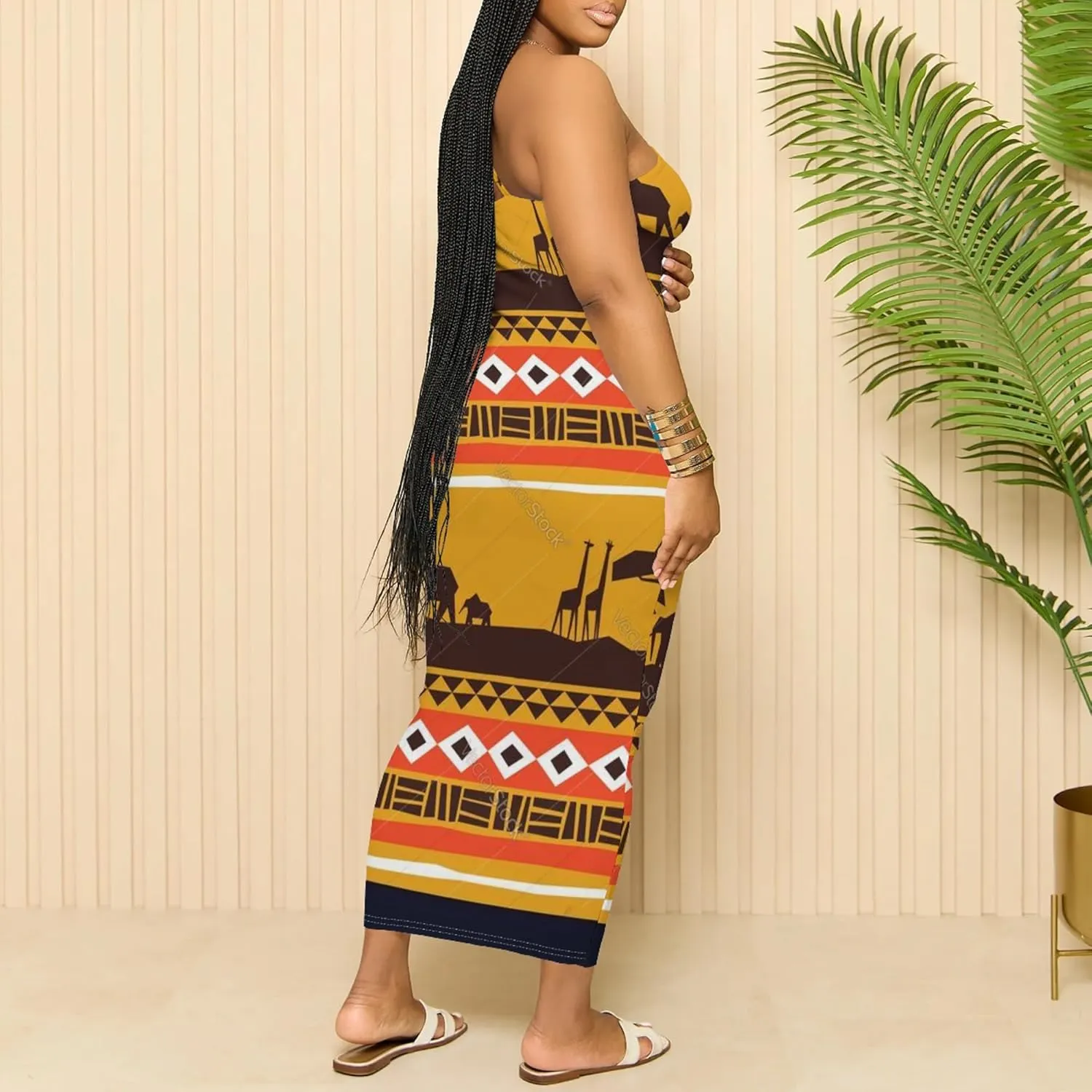 Women's Summer Maxi Dress Plus Size Tank Dress Sleeveless Spaghetti Strap Beach Midi Dress Long Bodycon Sexy Dress