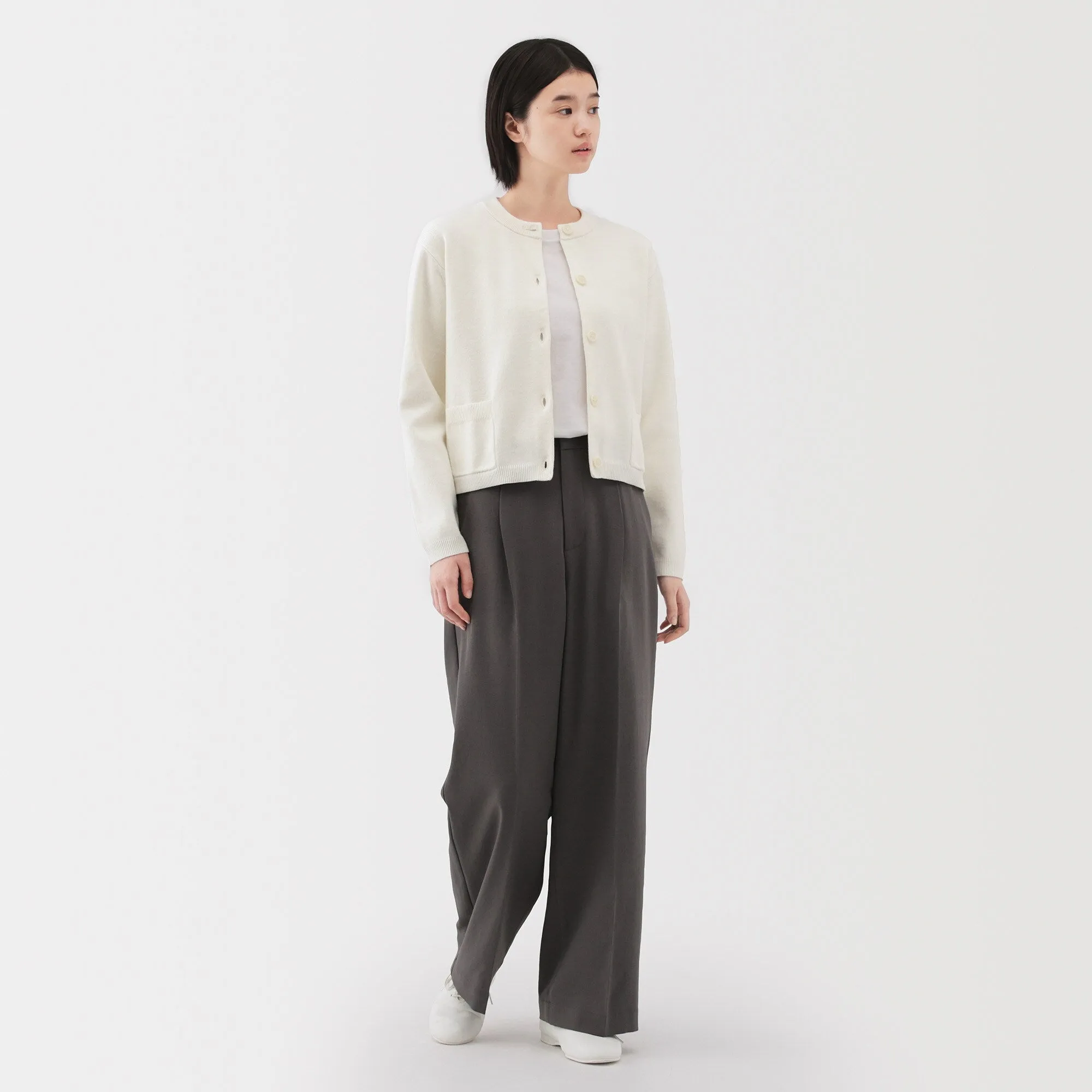 Women's Washable Crew Neck Cardigan